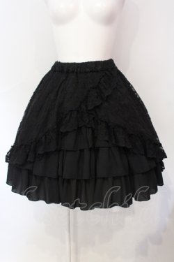 画像1: ATELIER PIERROT / Victorian Ruffle Lace Skirt スカート  ブラック O-25-07-12-038-EL-SK-OW-OS