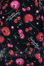 画像2: metamorphose / Vintage Cherry リボン付プリーツスカート（ロイヤルテデシン）  クロ O-25-07-12-005-ME-SK-IG-OS (2)