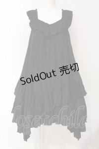 Sheglit / "Flowing"フリルワンピース M ブラック O-25-07-12-050-EL-OP-OW-OS
