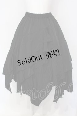 画像1: Sheglit / イレギュラーフリルスカート M ブラック O-25-07-12-053-EL-SK-OW-OS