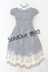 Enchantlic Enchantilly / アンティークエレガンスピアノワンピース  クロ×アオ O-25-07-12-057-LO-OP-OW-OS