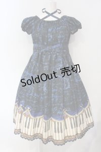 Enchantlic Enchantilly / アンティークエレガンスピアノワンピース  クロ×アオ O-25-07-12-057-LO-OP-OW-OS