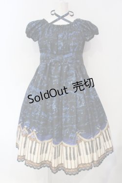 画像1: Enchantlic Enchantilly / アンティークエレガンスピアノワンピース  クロ×アオ O-25-07-12-057-LO-OP-OW-OS