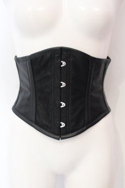 画像1: abilletage / Noir フェイクレザーミニコルセット 4（フルクローズ　56〜58cm） ブラック O-25-07-12-062-GO-TO-OW-OS