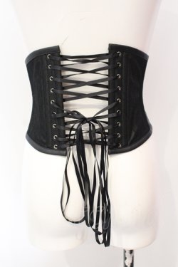 画像3: abilletage / Noir フェイクレザーミニコルセット 4（フルクローズ　56〜58cm） ブラック O-25-07-12-062-GO-TO-OW-OS