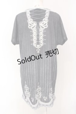 画像3: abilletage / トロンプルイユTシャツワンピース(アンティークストライプ)  ブラック O-25-07-12-064-GO-OP-OW-OS