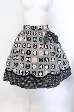 画像1: metamorphose / ラヴリィアルファベットスカラップスカート  クロ O-25-07-12-007-ME-SK-IG-OS