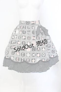 画像1: metamorphose / ラヴリィアルファベットスカラップスカート  クロ O-25-07-12-007-ME-SK-IG-OS