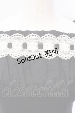 画像2: Heart E / はしごバラ柄レースのミニパフＴ 9号 クロ×シロ O-25-07-12-067-LO-TO-OW-OS