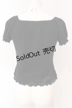 画像4: Heart E / はしごバラ柄レースのミニパフＴ 9号 クロ×シロ O-25-07-12-067-LO-TO-OW-OS