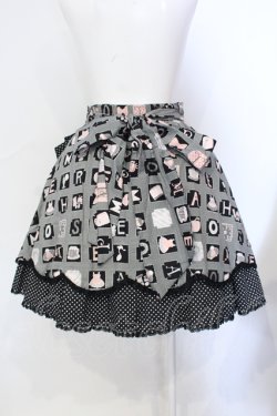 画像4: metamorphose / ラヴリィアルファベットスカラップスカート  クロ O-25-07-12-007-ME-SK-IG-OS