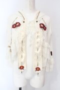 Ozz oneste / 椿刺繍涼風ケープ  アイボリー O-25-07-12-076-OO-TO-OW-OS