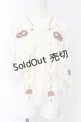 Ozz oneste / 椿刺繍涼風ケープ  アイボリー O-25-07-12-076-OO-TO-OW-OS