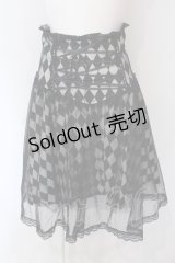 Dangerous nude / チュールレイヤードダイヤ柄スカート  ブラック×ホワイト O-25-07-12-079-PU-SK-OW-OS
