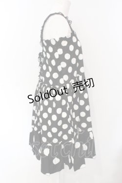 画像2: Dangerous nude / 水玉ジャンパースカート  ブラック×ホワイト O-25-07-12-081-PU-OP-OW-OS