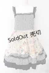 Dangerous nude / カード柄ジャンパースカート  ブラウス×ピンク O-25-07-12-083-PU-OP-OW-OS