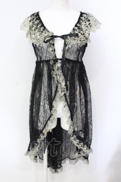 画像1: Vallee lys / Fishtail Lace Gilet  ブラック O-25-07-12-092-GO-TO-OW-OS