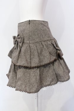 画像2: metamorphose / ツイード2段フリルスカート  ブラウン O-25-07-12-009-ME-SK-IG-OS