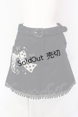 画像1: metamorphose / 水玉リボン刺繍スカート  クロ O-25-07-12-010-ME-SK-IG-OS
