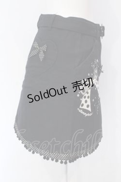 画像3: metamorphose / 水玉リボン刺繍スカート  クロ O-25-07-12-010-ME-SK-IG-OS
