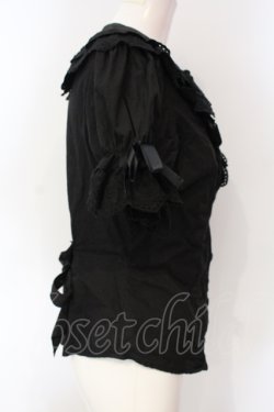 画像3: metamorphose / 王冠綿レース半袖ブラウス  クロ O-25-07-12-011-ME-BL-IG-OS
