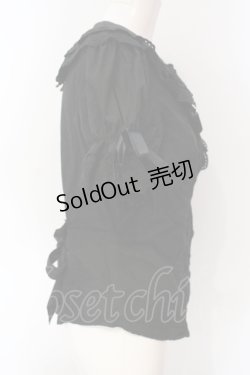 画像3: metamorphose / 王冠綿レース半袖ブラウス  クロ O-25-07-12-011-ME-BL-IG-OS
