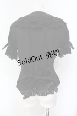 画像4: metamorphose / 王冠綿レース半袖ブラウス  クロ O-25-07-12-011-ME-BL-IG-OS