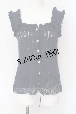 画像1: metamorphose / すかし編みラメニットキャミ（2007年）  ネイビー O-25-07-12-014-ME-TO-IG-OS