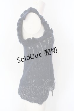 画像2: metamorphose / すかし編みラメニットキャミ（2007年）  ネイビー O-25-07-12-014-ME-TO-IG-OS