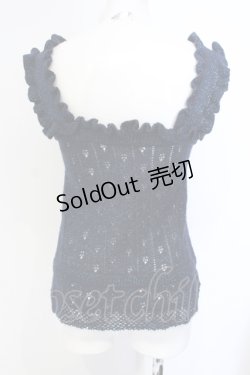 画像3: metamorphose / すかし編みラメニットキャミ（2007年）  ネイビー O-25-07-12-014-ME-TO-IG-OS