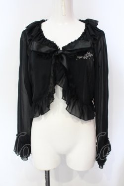画像1: metamorphose / 刺繍入りジョーゼットボレロ  クロ O-25-07-12-015-ME-TO-IG-OS