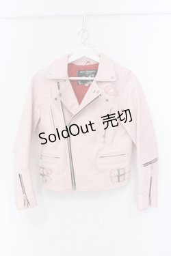 画像1: SEXY DYNAMITE LONDON / 牛革ライダースジャケット 32 ベビーピンク O-25-07-12-021-PU-JA-IG-OS
