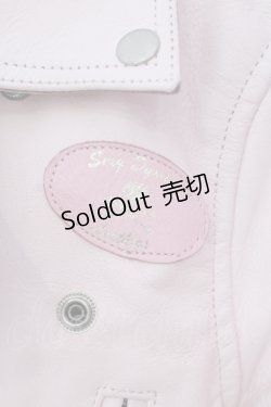 画像2: SEXY DYNAMITE LONDON / 牛革ライダースジャケット 32 ベビーピンク O-25-07-12-021-PU-JA-IG-OS