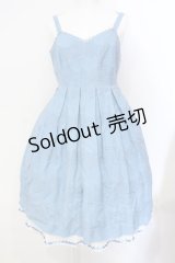 Emily Temple cute / 音符ジャガードジャンパースカート  サックス O-25-07-12-003-ET-OP-IG-OS