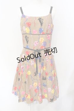 画像1: MILK / バルーンCATワンピース  ブラウン O-25-07-12-023-ML-OP-IG-OS