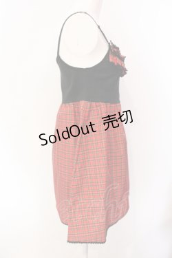 画像2: MILK / チェック切り替えキャミワンピース  アカ×クロ O-25-07-12-026-ML-OP-IG-OS