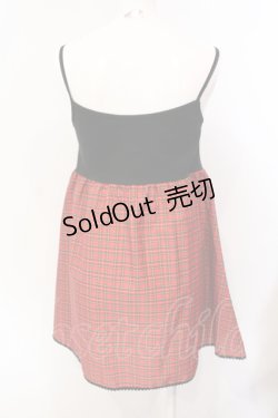 画像3: MILK / チェック切り替えキャミワンピース  アカ×クロ O-25-07-12-026-ML-OP-IG-OS