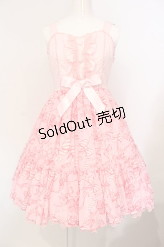 画像1: Angelic Pretty / ラッピングリボンティアードジャンパースカート  ピンク O-25-07-14-028-AP-OP-OW-OS (1)