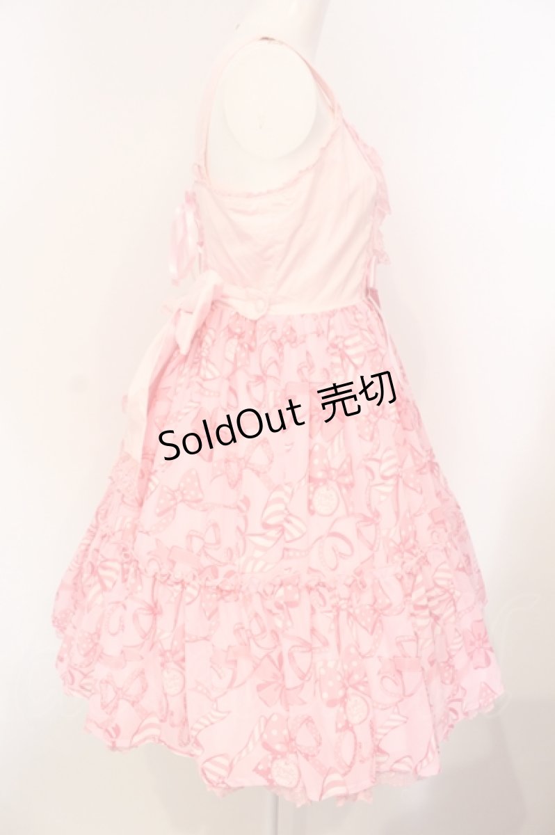画像4: Angelic Pretty / ラッピングリボンティアードジャンパースカート  ピンク O-25-07-14-028-AP-OP-OW-OS (4)