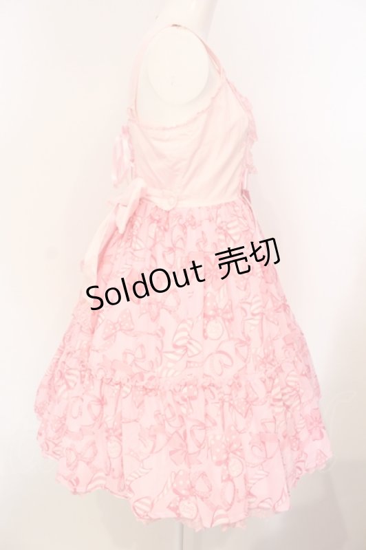 画像4: Angelic Pretty / ラッピングリボンティアードジャンパースカート  ピンク O-25-07-14-028-AP-OP-OW-OS (4)