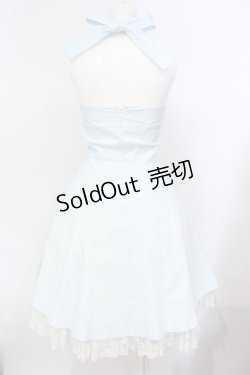 画像4: JESUS DIAMANTE / ホルターリボンワンピ 38 ストライプサックス O-25-07-14-029-JE-OP-OW-OS