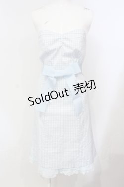 画像1: JESUS DIAMANTE / ベアワンピース 38 ギンガムサックス O-25-07-14-030-JE-OP-OW-OS