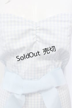 画像2: JESUS DIAMANTE / ベアワンピース 38 ギンガムサックス O-25-07-14-030-JE-OP-OW-OS