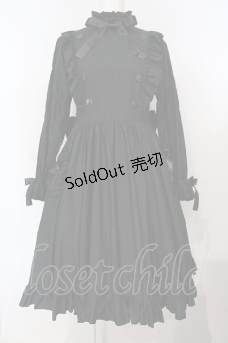 画像1: Physical Drop / ナース風ワンピース長袖ver.  クロ O-25-07-14-032-LO-OP-OW-OS (1)