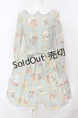 Jane Marple / Anniversaryフレームのワンピース  グリーン O-25-07-14-035-JM-OP-OW-OS
