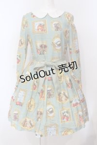 Jane Marple / Anniversaryフレームのワンピース  グリーン O-25-07-14-035-JM-OP-OW-OS