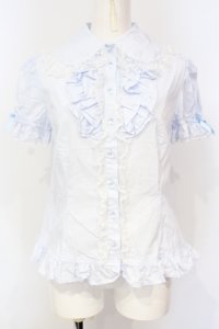 Angelic Pretty / ファンシーフリルブラウス  サックス O-25-07-14-041-AP-BL-IG-OS