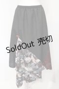 Qutie Frash / 2023年プレミアム 宵鶴ロングスカート  レッド×ブラック O-25-07-14-044-QU-SK-IG-ZI