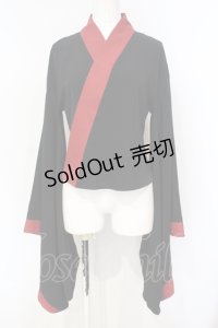 Royal Princess Alice / がしゃどくろ振袖ブラウス  ブラック×レッド O-25-07-14-045-LO-BL-IG-OS