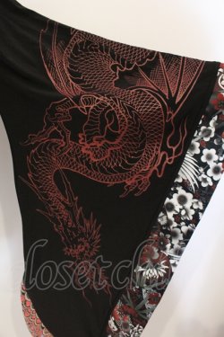 画像2: Qutie Frash / 2019 プレミアムセット（紅鶴）着物T  ブラック×レッド O-25-07-14-047-QU-BL-IG-OS